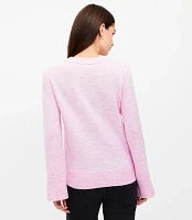 Ribtrim Flare Sleeve Sweater