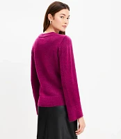 Ribtrim Flare Sleeve Sweater