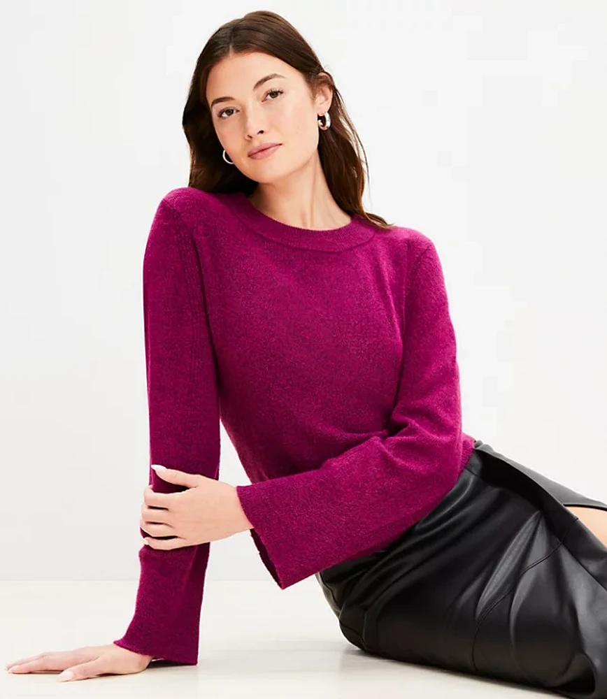 Ribtrim Flare Sleeve Sweater