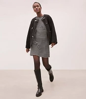 Striped Ottoman Mock Neck Dress