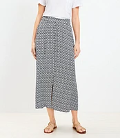 Petite Stamp Button Midi Skirt