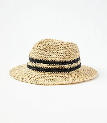 Striped Raffia Hat