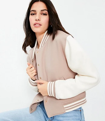 Colorblock Twill Bomber Jacket