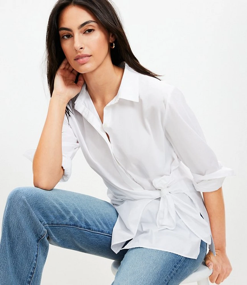 Poplin Wrap Shirt