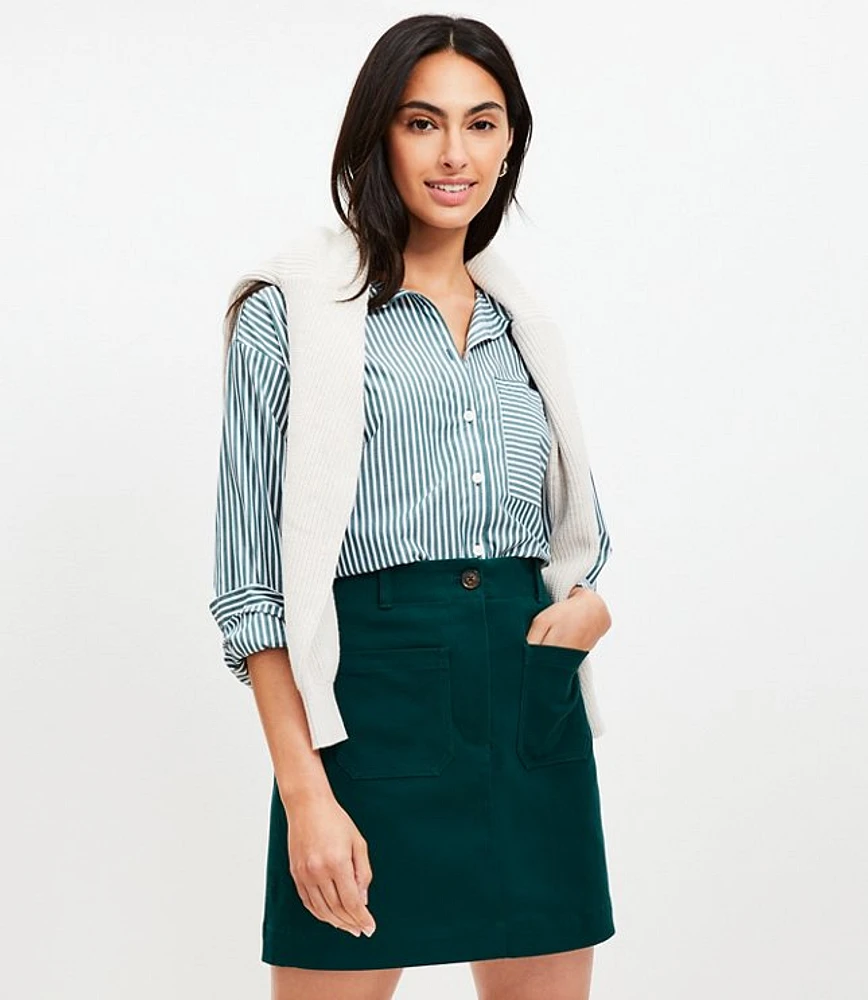 Twill Patch Pocket Mini Skirt