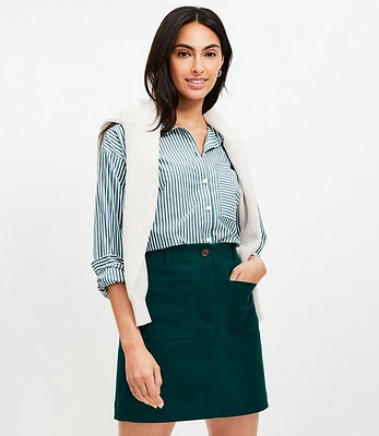 Twill Patch Pocket Mini Skirt