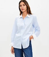 Sequin End On Cotton Relaxed Shirt