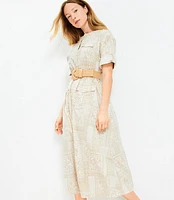 Petite Tile Utility Midi Pocket Dress