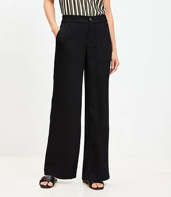 Petite Patch Pocket Wide Leg Pants Emory