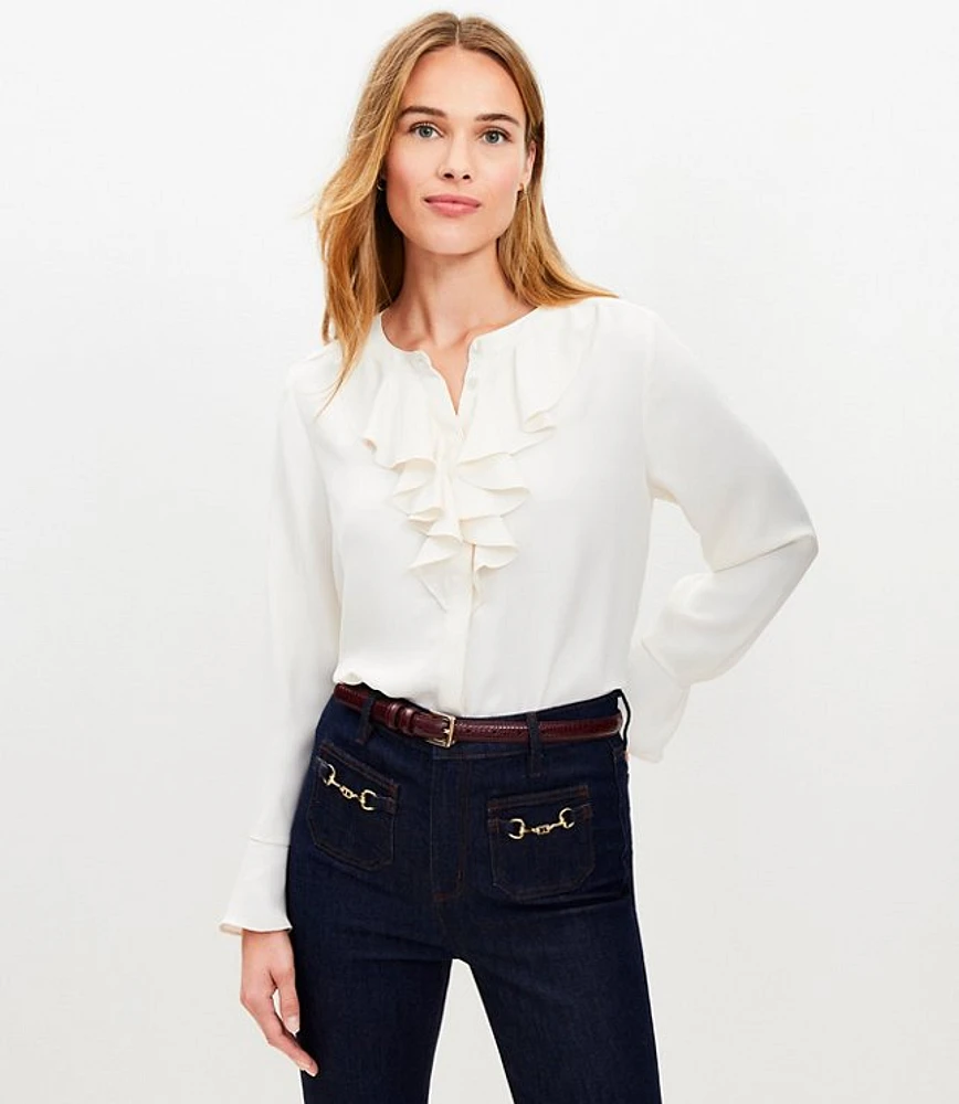 Cascading Ruffle Blouse