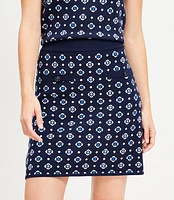 Floral Jacquard Pocket Mini Skirt