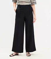 Petite Pintucked Wide Leg Pants