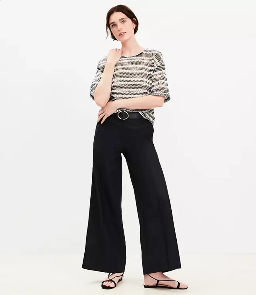 Petite Pintucked Wide Leg Pants