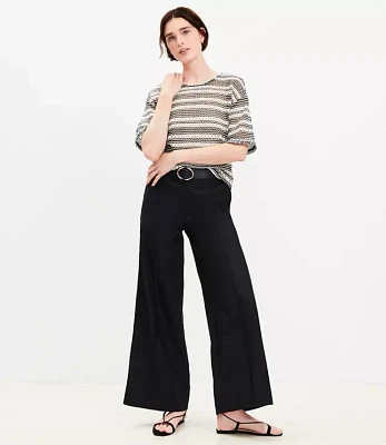 Petite Pintucked Wide Leg Pants