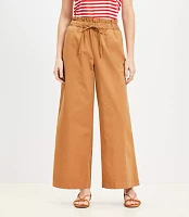 Tall Breezy Wide Leg Ankle Pants Twill