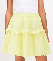 Lace Trim Ruffle Mini Skirt