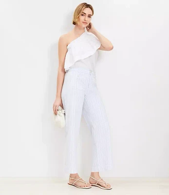 Palmer Wide Leg Crop Pants Textured Stripe