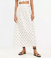 LOFT Beach Dotted Linen Cotton Maxi Wrap Skirt