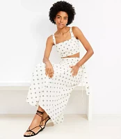 LOFT Beach Dotted Linen Cotton Maxi Wrap Skirt