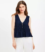 Double Tie Smocked Top