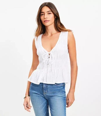 Double Tie Smocked Top
