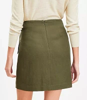 Petite Linen Blend Mini Wrap Skirt