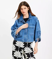 Petite Tie Sleeve Utility Jacket