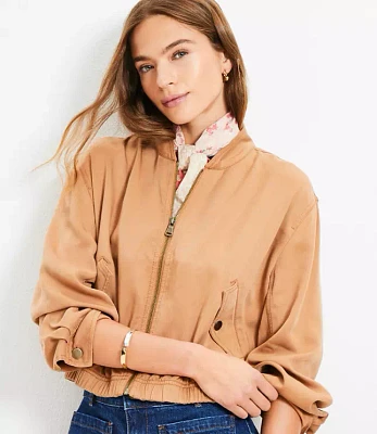 Petite Twill Bomber Jacket