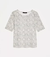 LOFT Versa Snake Print Mesh Elbow Sleeve Tee