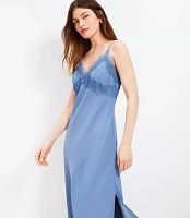 Petite Lace Trim Midi Slip Dress