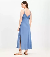 Petite Lace Trim Midi Slip Dress