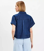Petite Chambray Modern Pocket Top