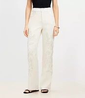 Mid Rise Relaxed Straight Jeans Ecru