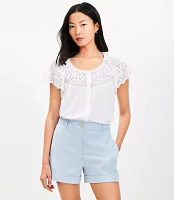 Lace Flutter Button Top