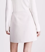 Petite LOFT Versa Crepe Drape Welt Pocket Mini Skirt