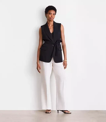 LOFT Versa Crepe Drape Belted Blazer Vest