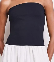 LOFT Versa Strapless Mixed Media Maxi Dress