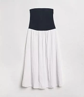 LOFT Versa Strapless Mixed Media Maxi Dress