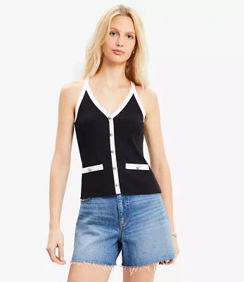Perfect Ribbed Button Tank Top