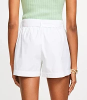 Belted Patch Pocket Shorts