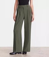LOFT Versa Crepe Drape Pleated Relaxed Straight Pants