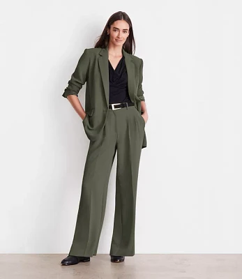 LOFT Versa Crepe Drape Pleated Relaxed Straight Pants