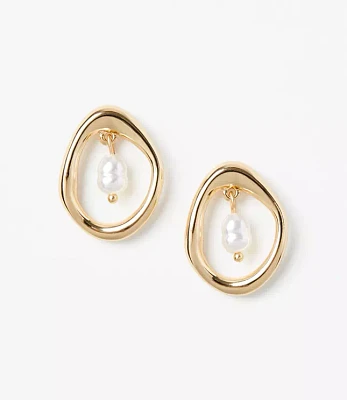 Pearlized Circle Stud Earrings