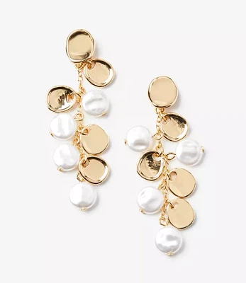 Pearlized Hammered Dangle Earrings