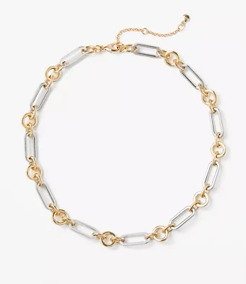 Mixed Metal Chain Link Necklace