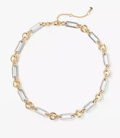 Mixed Metal Chain Link Necklace