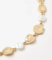 Pearlized Hammered Statement Necklace