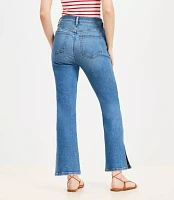 Petite Vent Hem High Rise Kick Crop Jeans Medium Vintage Indigo Wash