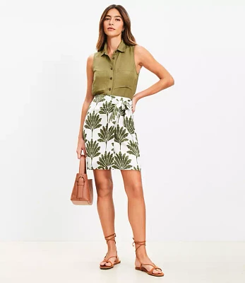 Tall Palm Linen Blend Mini Wrap Skirt
