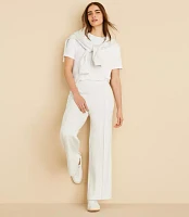 Lou & Grey Heathered Pintucked Scubasoft Wide Leg Pants